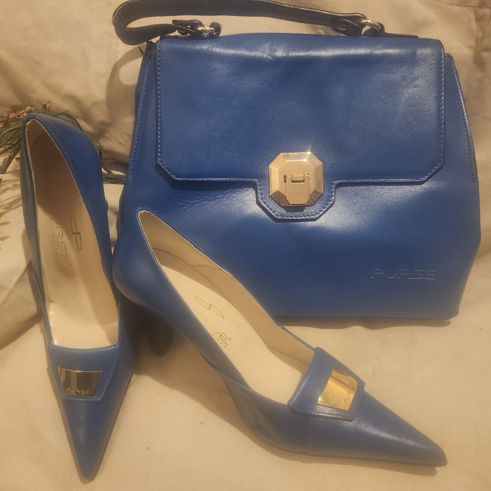 Italian set; "PURSE" bag and matching brand shoes